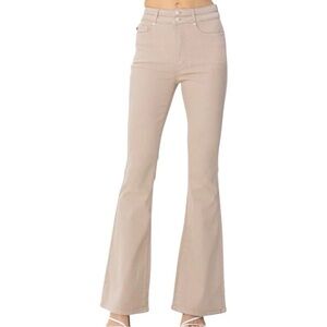 Judy Blue Tummy Control High Waisted Flare Leg Khaki Jeans Size 16W